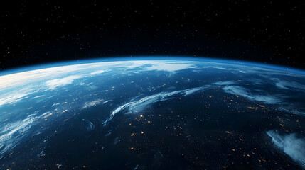 Obraz premium Pixelated View Of Earth From Space At Night