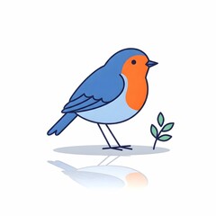 Obraz premium bird robin vector illustration