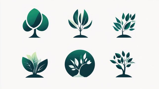 Abstract Tree Logos Collection