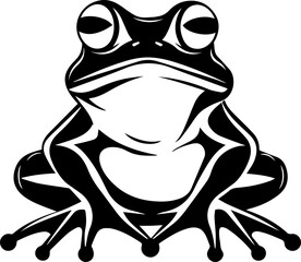 Frog vector black and white illustration