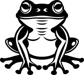 Frog vector black and white illustration