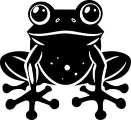 Frog vector black and white illustration