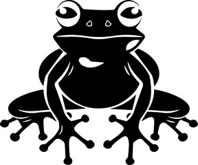 Frog vector black and white illustration