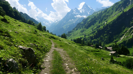 Mountain Valley Path Scenic View