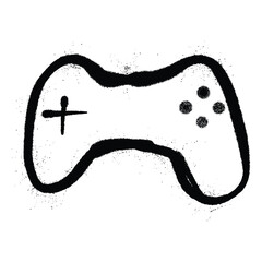 Black Spray Paint Graffiti Game Controller Symbol with Spray Texture © Noarspace