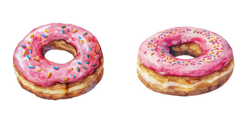 donut watercolor vector illustration