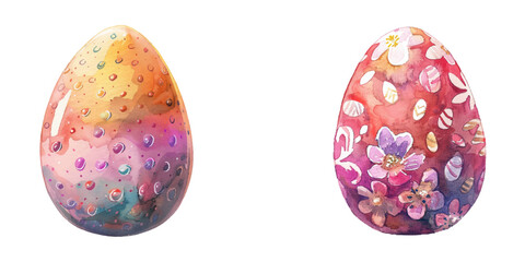 easter egg watercolor vector illustration