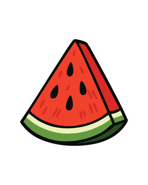 recommend clip art: Cartoon Watermelon Slice Fresh Fruit Summer Food Design
