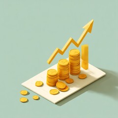 Coins and upward graph.