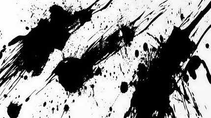 Abstract ink splatters on white background