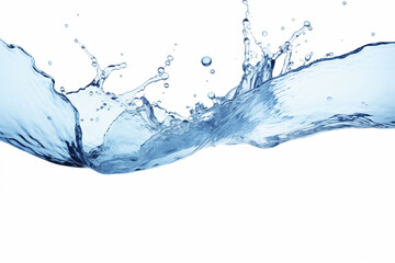 Splashing water on white background