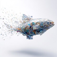 Fish artwork, abstract marine life, digital art, creative animal design.