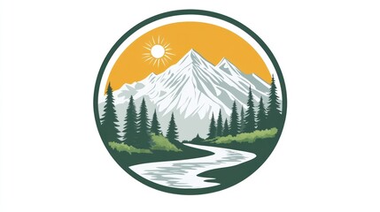 Mountain River Scenic Circle Design (1)