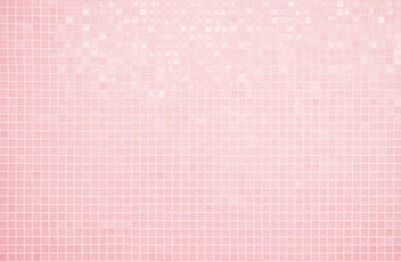 Pink tile wall chequered background bathroom floor texture. Ceramic wall and floor tiles mosaic background in bathroom and kitchen clean. Pool design pattern geometric with grid wallpaper decoration.