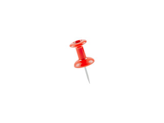 Single Red Push Pin Isolated on a transparent background