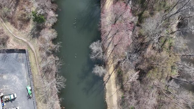 Flight over the old Delaware and Raritan Canal in Kinston, NJ