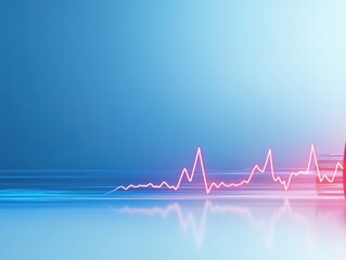 Medical monitor showcases a consistent heartbeat on a bright blue screen