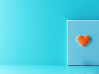Minimalist medical file concept with a glowing heart symbolizing health record