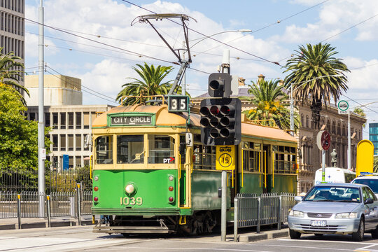 City Circle Tram, Spring Street, Melbourne, Victoria, Australia