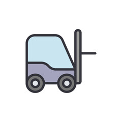 Forklift colored icons, minimalist vector illustration ,simple transparent graphic element .Isolated on white background