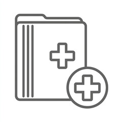 Obraz premium Medical file folders, stacked, with plus sign