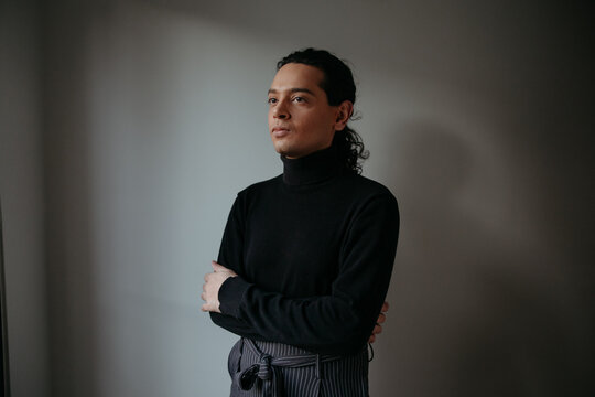 Thoughtful Portrait in Natural Light Studio