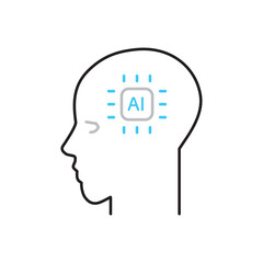 シンプル　イラスト　人工知能のイメージのベクターイラスト