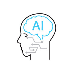 シンプル　イラスト　人工知能のイメージのベクターイラスト