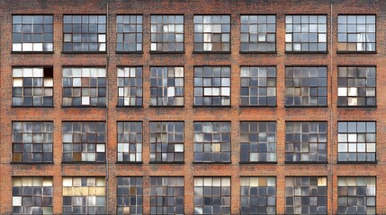 Aged brick building facade with windows