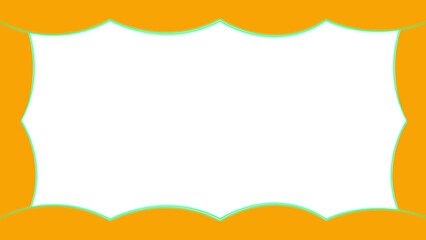 decorative orange border with scalloped edges and empty space on transparent background