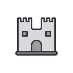 Fortress colored icons, minimalist vector illustration ,simple transparent graphic element .Isolated on white background