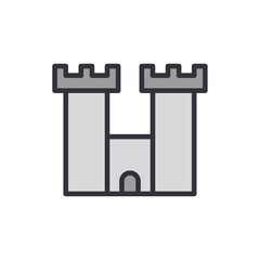 Fortress colored icons, minimalist vector illustration ,simple transparent graphic element .Isolated on white background