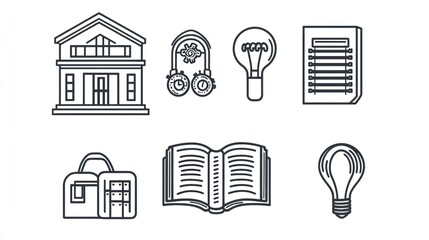 Educational Icons Vector Graphic Set