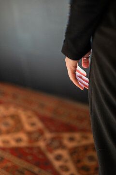 Close-up of a hand against a blurred background