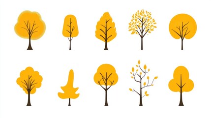 Autumn Trees Illustration Set (2)