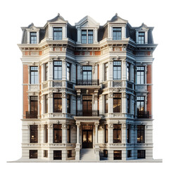 Naklejka premium Luxury apartment building facade architecture design real estate exterior view on transparent background