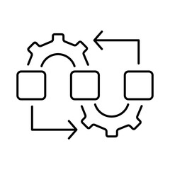 Workflow Line Icon. Business, Strategy, Success Editable Stroke Vector Illustration