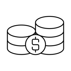 Reserve Money Line Icon. Business, Strategy, Success Editable Stroke Vector Illustration