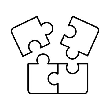 Puzzel Line Icon. Business, Strategy, Success Editable Stroke Vector Illustration