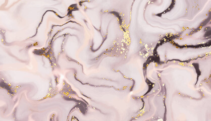 Marble stone background design with natural crystal texture and gold sequins.