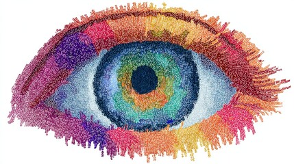 Abstract Eye Design Featuring Vibrant Colors and Creative Patterns