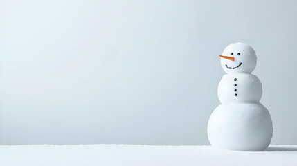 Simple Snowman On Light Background