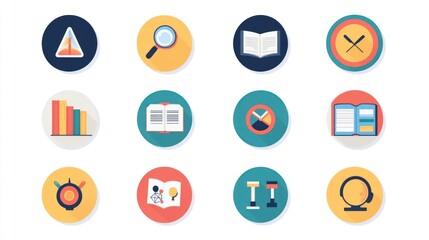 Educational Icons Set - Flat Design (2)