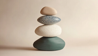 Stacked Rock Ceramic Sculpture