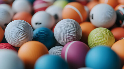 Fototapeta premium Close Up Pile Of Colorful Textured Balls
