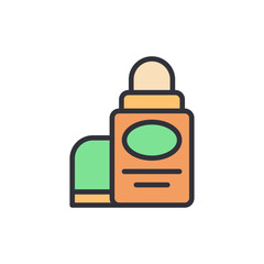Deodorant colored icons, minimalist vector illustration ,simple transparent graphic element .Isolated on white background