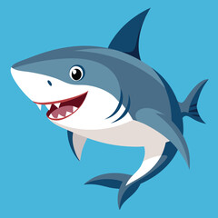 Naklejka premium shark cartoon isolated on white