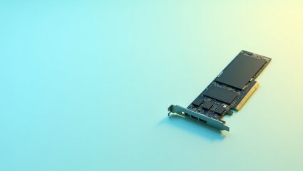 Fototapeta premium M2. Silicon meets Ocean. Isolated background, copyspace.. Silicon technology converges with vastness of ocean, symbolizing balance between innovation and natures power.