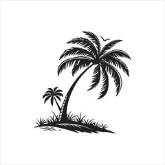 Fototapeta premium Palm Tree Silhouette Clip Art