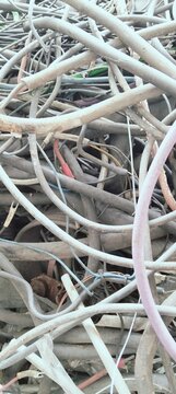Used electrical cable pieces 